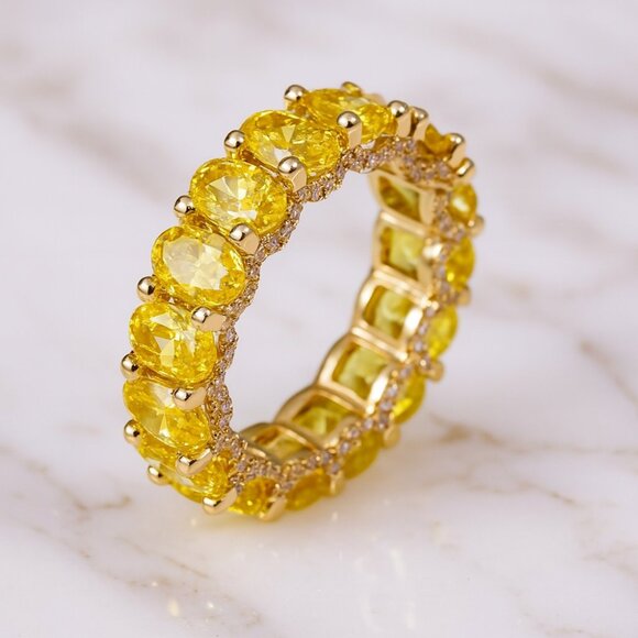 "Park Avenue" Yellow Gemstone Infinity Ring - Picture 1 of 2
